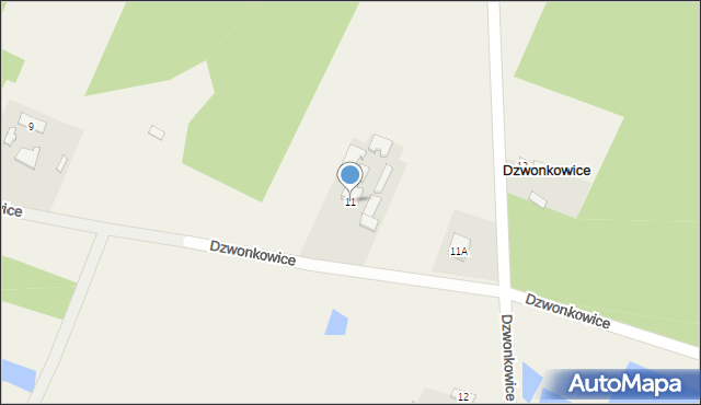 Dzwonkowice, Dzwonkowice, 11, mapa Dzwonkowice