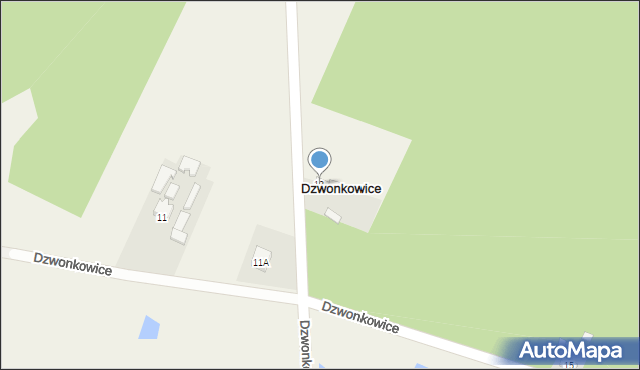 Dzwonkowice, Dzwonkowice, 13, mapa Dzwonkowice