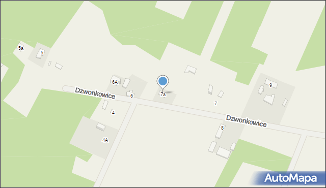 Dzwonkowice, Dzwonkowice, 7a, mapa Dzwonkowice