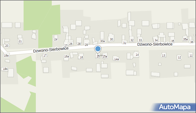 Dzwono-Sierbowice, Dzwono-Sierbowice, 15, mapa Dzwono-Sierbowice