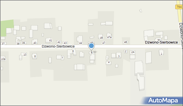 Dzwono-Sierbowice, Dzwono-Sierbowice, 5, mapa Dzwono-Sierbowice