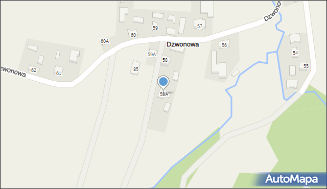 Dzwonowa, Dzwonowa, 58A, mapa Dzwonowa