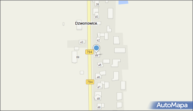 Dzwonowice, Dzwonowice, 44, mapa Dzwonowice