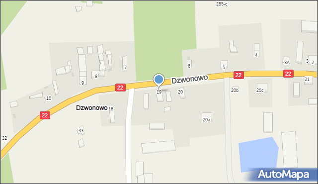 Dzwonowo, Dzwonowo, 19, mapa Dzwonowo