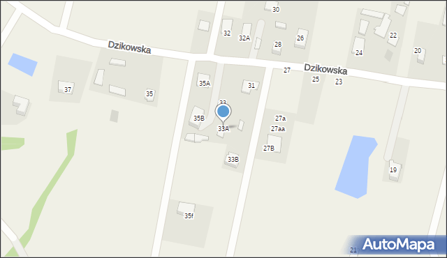 Fasty, Dzikowska, 33A, mapa Fasty