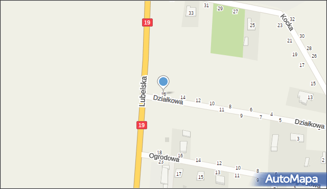 Firlej, Działkowa, 16, mapa Firlej