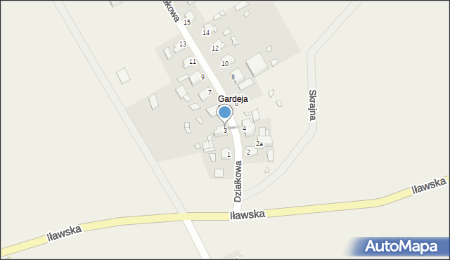 Gardeja, Działkowa, 3, mapa Gardeja