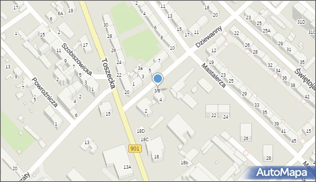 Gliwice, Dziewanny, 3/8, mapa Gliwic