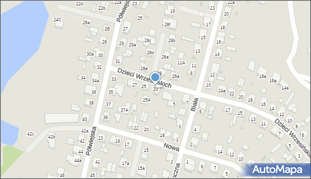 Gniezno, Dzieci Wrzesińskich, 23, mapa Gniezna