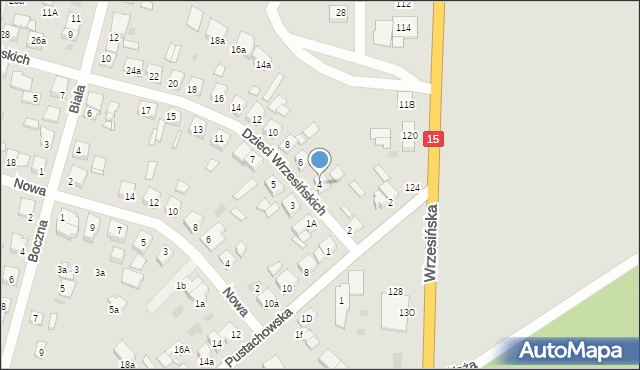 Gniezno, Dzieci Wrzesińskich, 4, mapa Gniezna