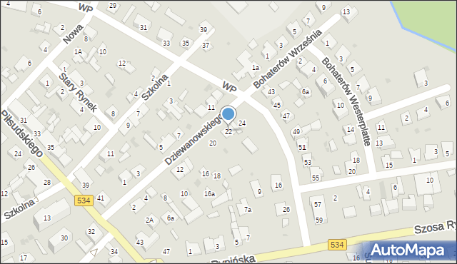 Golub-Dobrzyń, Dziewanowskiego Jana, 22, mapa Golub-Dobrzyń