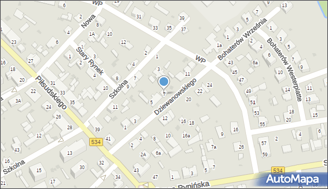 Golub-Dobrzyń, Dziewanowskiego Jana, 7, mapa Golub-Dobrzyń