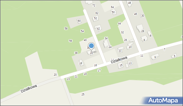 Jaroszowa Wola, Działkowa, 22, mapa Jaroszowa Wola