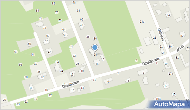 Jaroszowa Wola, Działkowa, 28, mapa Jaroszowa Wola