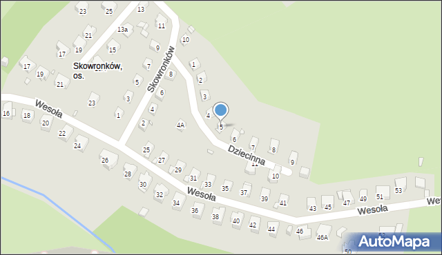 Jelenia Góra, Dziecinna, 5, mapa Jelenia Góra