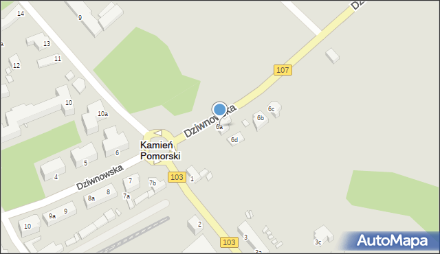 Kamień Pomorski, Dziwnowska, 6a, mapa Kamień Pomorski