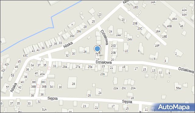 Katowice, Działowa, 22A, mapa Katowic