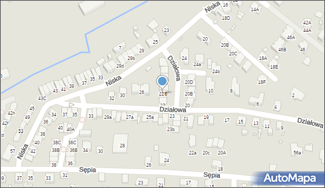 Katowice, Działowa, 22B, mapa Katowic