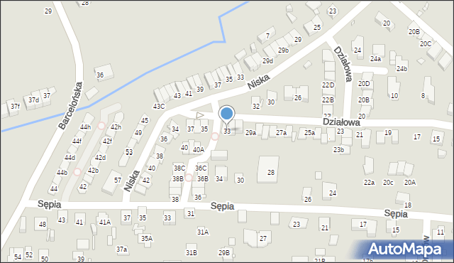 Katowice, Działowa, 33, mapa Katowic