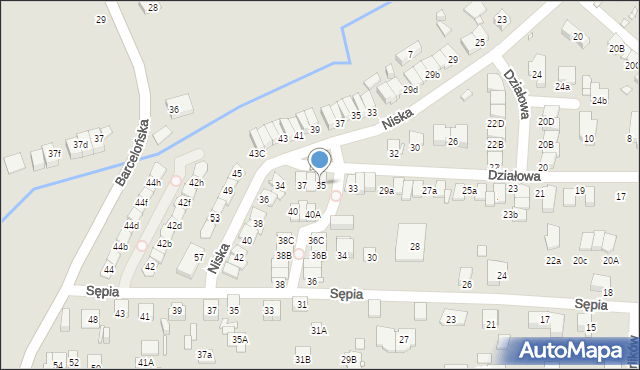 Katowice, Działowa, 35, mapa Katowic