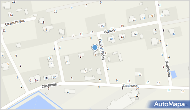 Kazimierów, Dzikiej Róży, 3, mapa Kazimierów