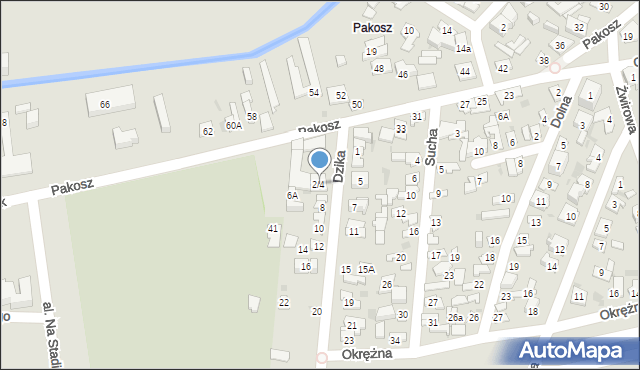 Kielce, Dzika, 2/4, mapa Kielc