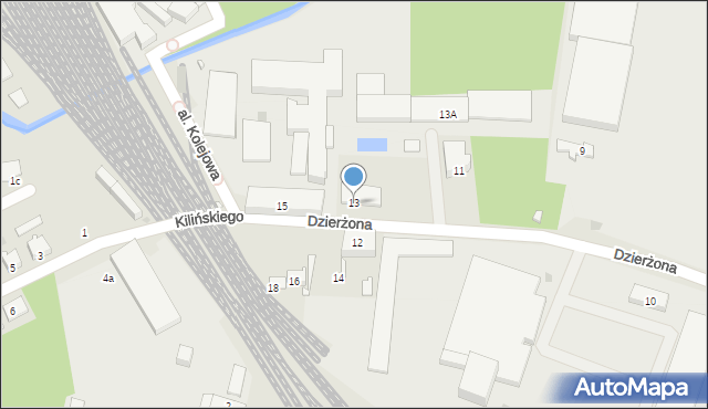 Kluczbork, Dzierżona Jana, ks., 13, mapa Kluczbork