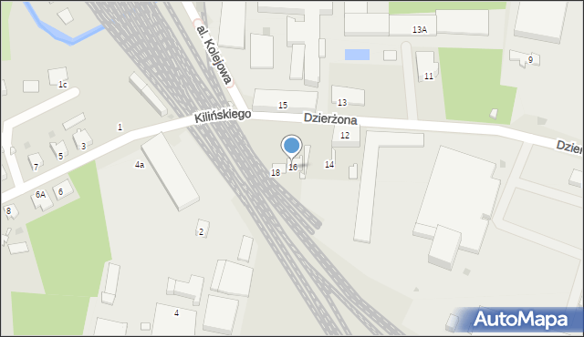 Kluczbork, Dzierżona Jana, ks., 16, mapa Kluczbork