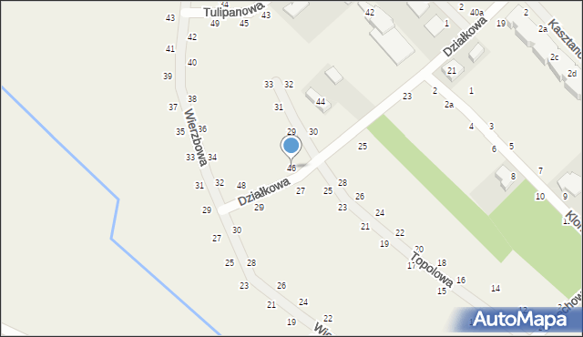 Kobylniki, Działkowa, 46, mapa Kobylniki