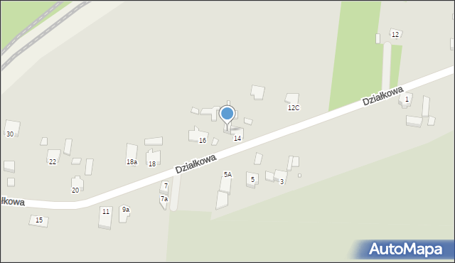 Konin, Działkowa, 14A, mapa Konina