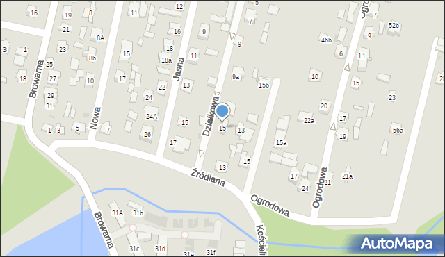 Końskie, Działkowa, 15, mapa Końskie