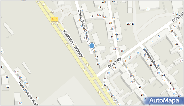 Koszalin, Dzieci Wrzesińskich, 25b, mapa Koszalina