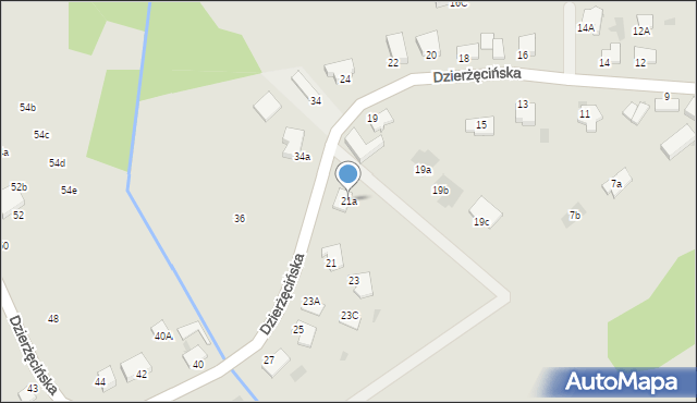 Koszalin, Dzierżęcińska, 21a, mapa Koszalina