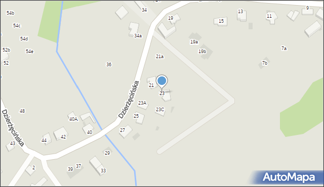 Koszalin, Dzierżęcińska, 23, mapa Koszalina