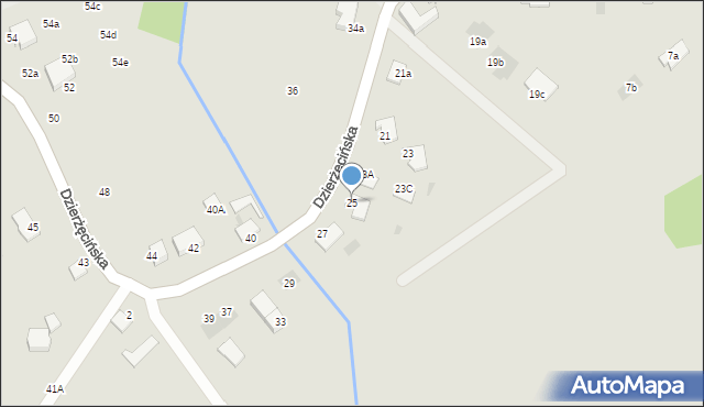 Koszalin, Dzierżęcińska, 25, mapa Koszalina