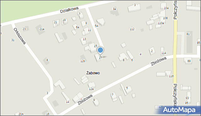 Koszalin, Działkowa, 17, mapa Koszalina