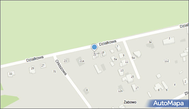 Koszalin, Działkowa, 21, mapa Koszalina