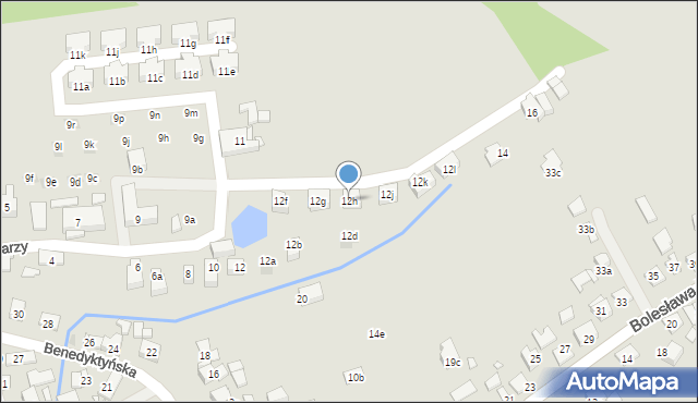 Kraków, Dziewiarzy, 12h, mapa Krakowa