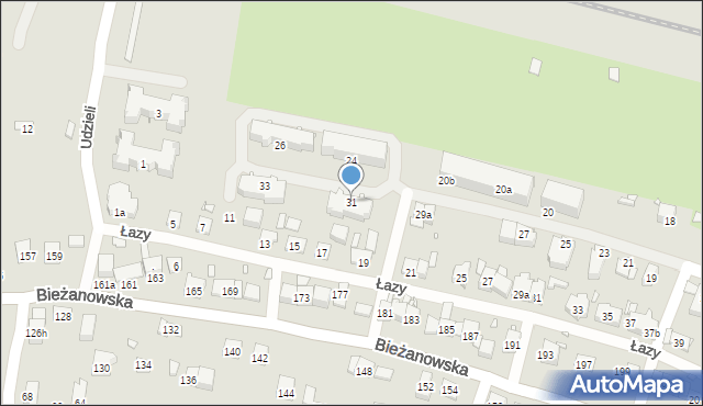 Kraków, Działkowa, 31, mapa Krakowa