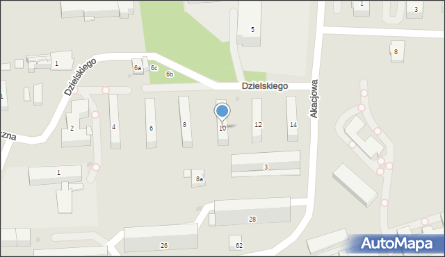 Kraków, Dzielskiego Mirosława, 10, mapa Krakowa