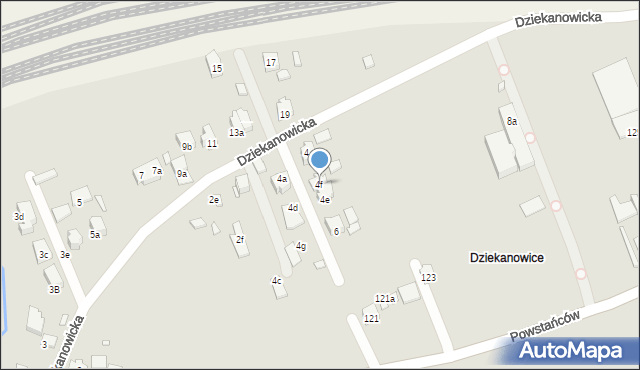 Kraków, Dziekanowicka, 4f, mapa Krakowa