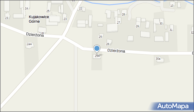 Kujakowice Górne, Dzierżona Jana, ks., 25A, mapa Kujakowice Górne