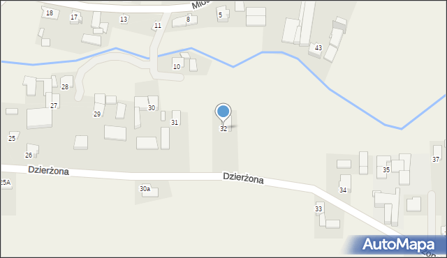 Kujakowice Górne, Dzierżona Jana, ks., 32, mapa Kujakowice Górne