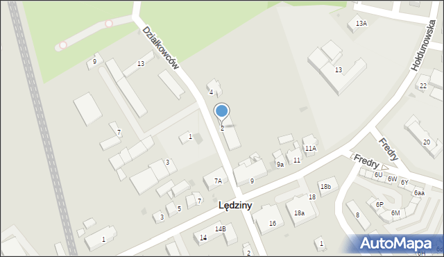 Lędziny, Działkowców, 2, mapa Lędziny