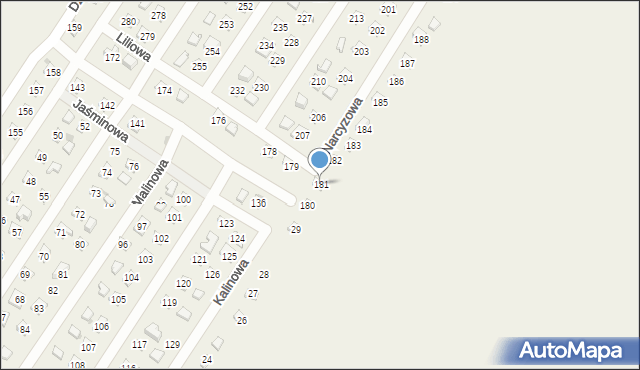 Lgiń, Działki, 181, mapa Lgiń