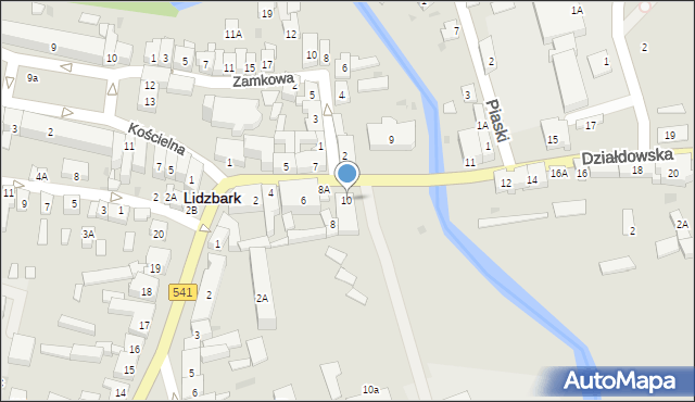 Lidzbark, Działdowska, 10, mapa Lidzbark