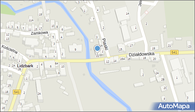 Lidzbark, Działdowska, 11, mapa Lidzbark