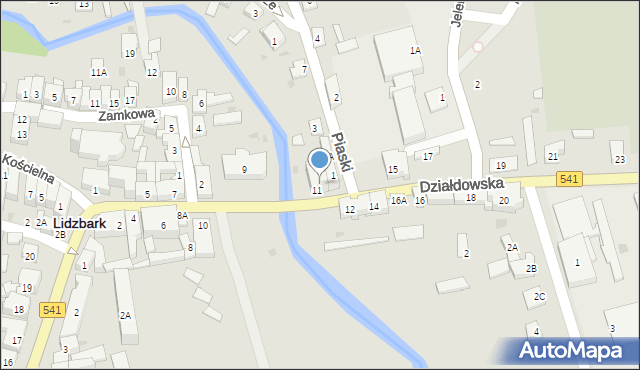 Lidzbark, Działdowska, 13, mapa Lidzbark