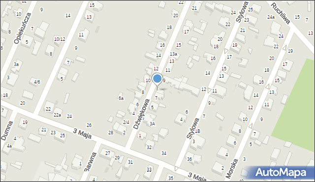 Łódź, Dźwiękowa, 7a, mapa Łodzi