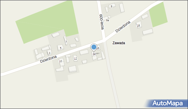 Łomnica, Dzierżona Jana, ks., 14, mapa Łomnica